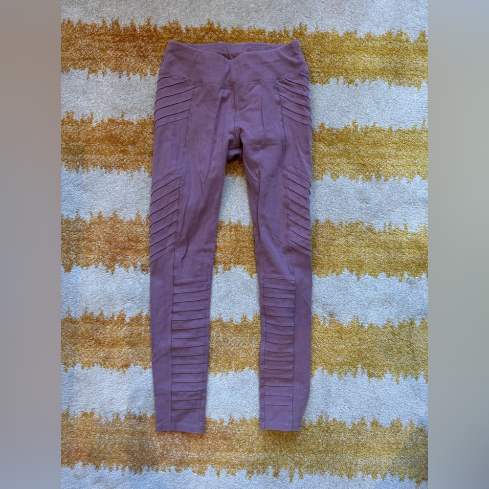 Pact women's rose taupe brushed pintuck leggings 100% organic cotton size small